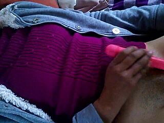 a lesbian amateur watches porn and starts masturbating passionately