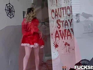 katie kush in halloween costume gets hammered by stepbrother