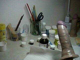 Painting The Prosthetic Penis In The Studio