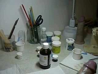 Painting The Prosthetic Penis In The Studio