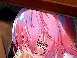 mashu pulls off a sneaky blowjob in anime hentai style