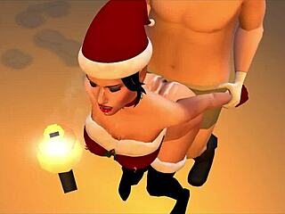 Bella says, 'Santa, here's anal blowjob in Sims 4 Christmas with Goths.'