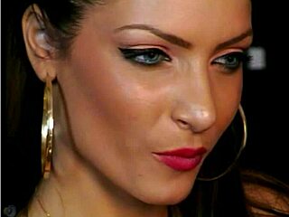 Beautiful woman teasing on webcam