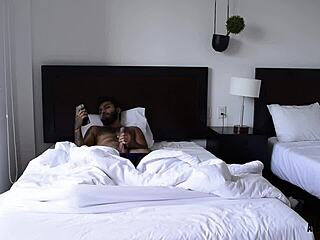 I was watching my stepbrother masturbating it turned me on and I decided to help him excitedly