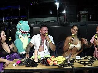 he CHOSE the CARD to LICK the guest's TONGUE and SHOW her SMOOTH PUSSY in the NAUGHTINESS GAME - kel abate & bruno abate