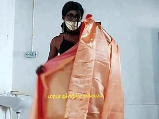 Wow, check Indian crossdresser Lara Dsouza in a sexy saree video!