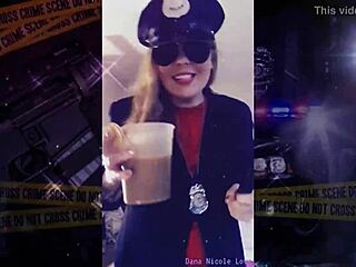 trying on my police costume for roleplay