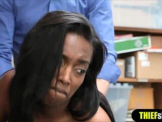 Hot Ebony Teen Punished Roughly After Shoplifting