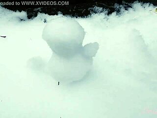 i explore white cat mya and snow sculpture art