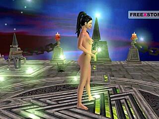 An animated cartoon porn video of an indian bhabhi giving sexy positions then masturbating with candle