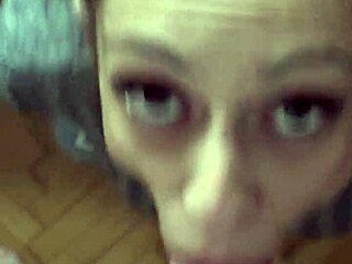 candie cross kneelin’ for a messy facial... oops!