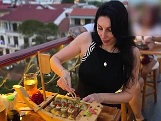 Blowjob in Restaurant Turns Heads with Public Amateur Display