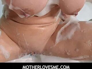 Bubble bath turns wild with stepmom Brook Page's bosom