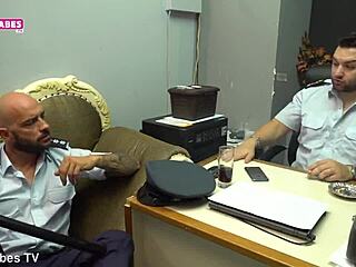 Romanian and Greek Sugarbabes in a police threesome with blowjobs