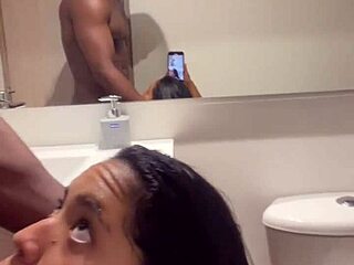 i give him delicious blowjob while he gets ready for work