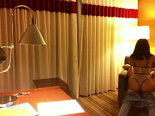 Beautiful Latina teen cheats on her boyfriend at a hotel