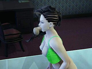 Laura Matsuda sucks big cock with handjob in 3d anime 😍