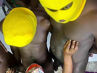 Intensely Sucking Off Fans' Big Cocks in Birthday Surprise Group Session