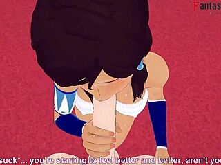 3D animated Korra giving blow job in The Legend of Korra fetish video