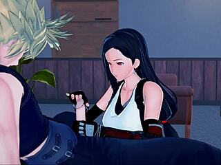 Tifa Rides Cloud Hard in Final Fantasy 7 Hentai Creampie Scene.