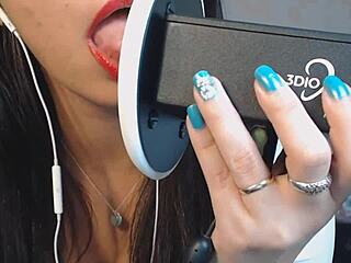 Latina gives jerk off instructions in english and portuguese