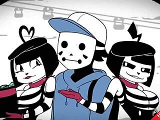 Mime and Dash in cartoon anime hentai adventure scene