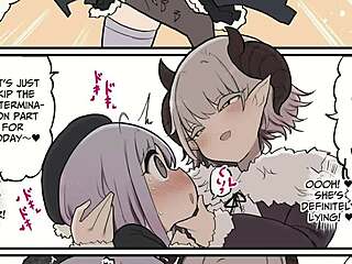 Handsome futanari lady, show that cock to the magical novice girl!