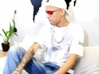 Shared room surprise, huge guy catches young dude staring at his cock in shower.