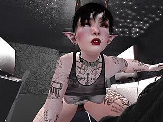black stud bangs demonic white chick in suv during wild second life romp