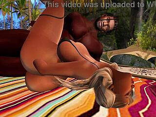 ब्लैक मैन एशियन स्टेपसिस्टर को सनी बीच पर बैंग करता है