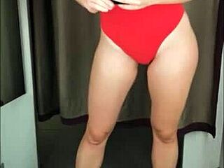 Beautiful woman with a perfect body in the fitting room compilation