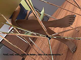 john stares at katia's big boobs during training