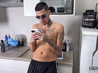 skinny tanned gay amateur gets big cock in ass and mouth