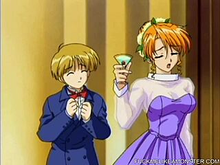 anime blonde teen gets her tight pussy pounded hard in wild action