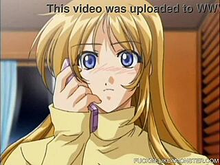 anime blonde teen gets her tight pussy pounded hard in wild action