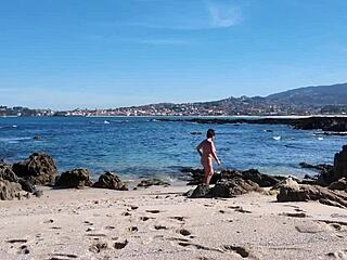 I Spotted a Curvy Nudist with Hairy Pussy at Beach