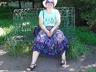 The Hairy Mature Crossdresser In Transparent Skirt Shows Off In Public