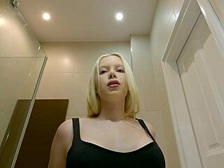 Petite Brazilian blonde college girl swaps lingerie shoot for steamy porn casting.