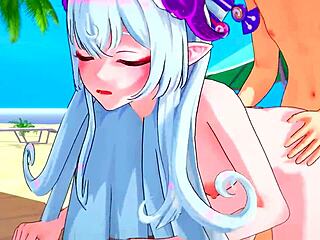 Genshin Impact Beach Scene Get Wet with Yumemizuki