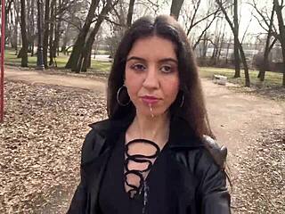 Cum on My Face in Public Park Walk! I Crave It Dripping!