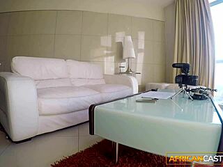 Busty Black Slut's Sloppy Deep Throat In Fake Job Interview With Doggy