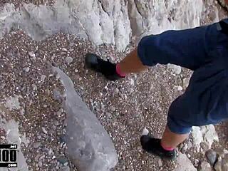 skinny french babe gets ass and pussy fucked at beach 😈🍑