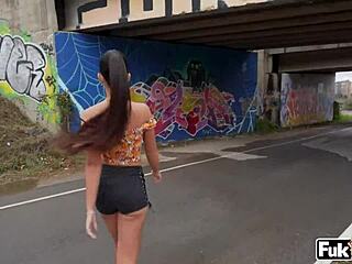 nuria millan gets banged in public with anal