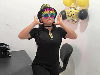 This hot office worker is preparing an anal plug for her horny ass.