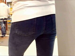 teen's ass captured in tight jeans on hidden cam