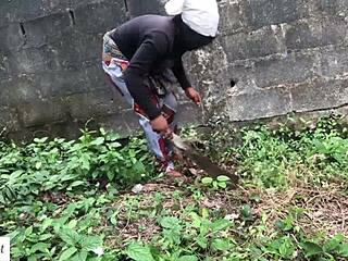 Beautiful pornstar experiences intense orgasm in doggy style on the ranch with her stepbrother's big cock, ending in facial cumshot