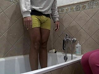 Whoa, this taboo stepmother is watching her stepson wash his dirty big cock in the shower while talking kinky. She gets extreme with mother-in-law fantasy and monster cock action!