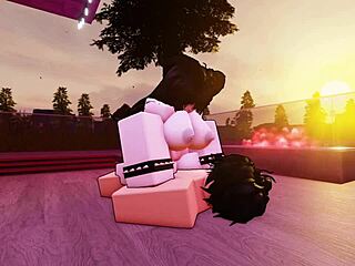 little slut begs me to fuck her hard on roblox with big cock