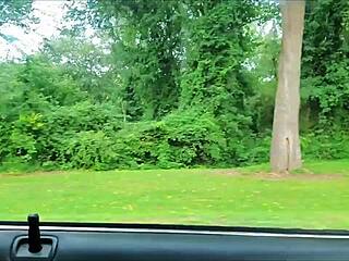 southern couple dives into outdoor ass licking and deepthroat gagging on cock