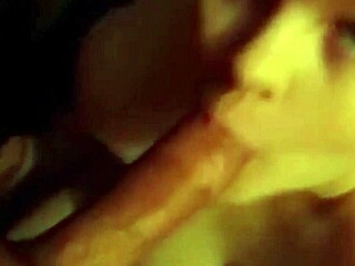 Wife feels deep throat pleasure at night